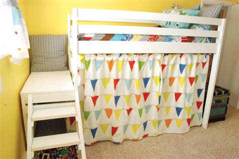 DIY Jr. Camp Loft Bed with Curtain | Diy bunk bed, Loft bed curtains, Junior loft beds