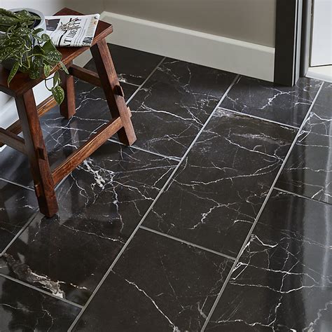 Carrelage sol noir 30 x 60 cm Elegance Marble | Castorama