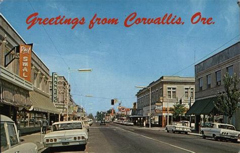 Street Scene Corvallis, OR Postcard