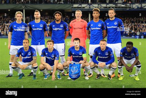 The Everton team group before the UEFA Europa League, Group E match at ...