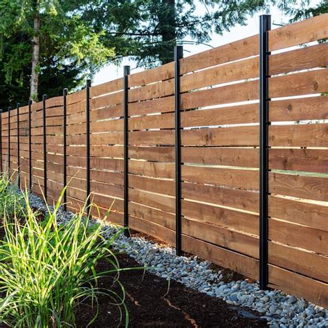 Peak Products Modular Fencing 94 in. H Matte Black Aluminum In-Ground Post for A 6 ft. H Outdoor ...