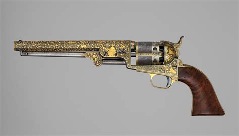 Samuel Colt | Gold-inlaid Colt Model 1851 Navy Revolver (serial no. 20133), with Case and ...