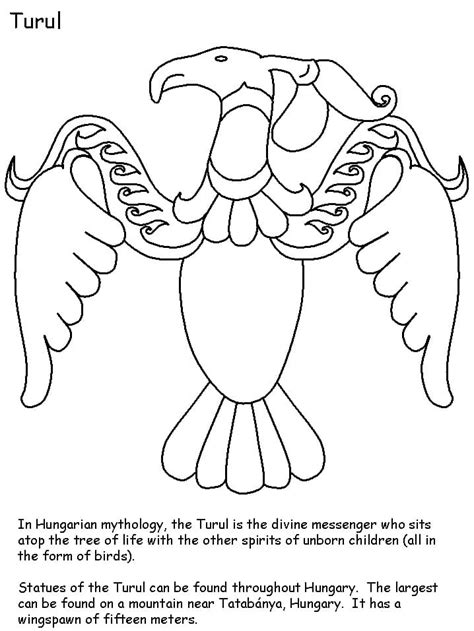 Turul Hungarian Mythology Coloring Page - Free Printable Coloring Pages ...