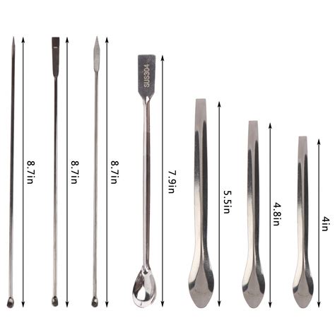 24 Pieces Stainless Steel Lab Spatula Micro Lab Scoop Stainless Steel Micro Spatula for Powders ...