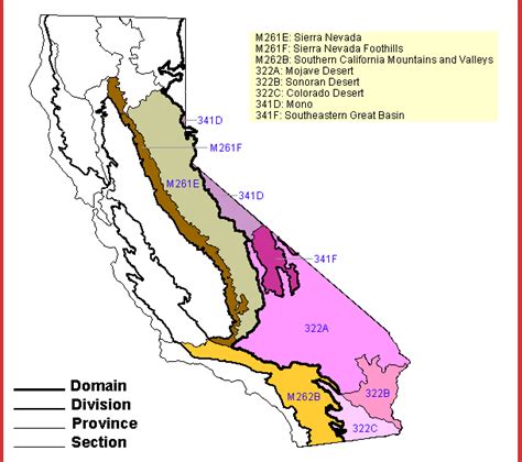 Ecological Subsections of California: Sections