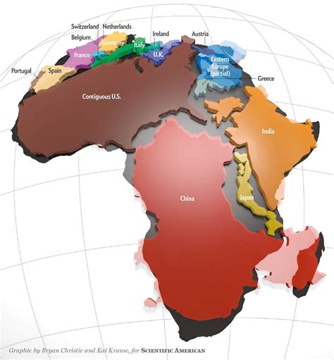 The real size of Africa. Many people are shocked when they see the real ...