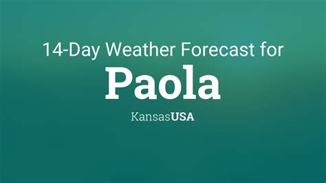 Paola, Kansas, USA 14 day weather forecast