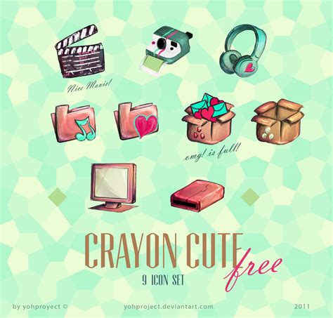 Crayon Cute Korean icons by YohProject on DeviantArt