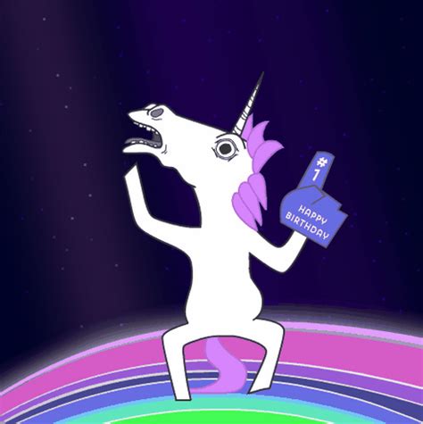 Happy Birthday Funny Unicorn Gif