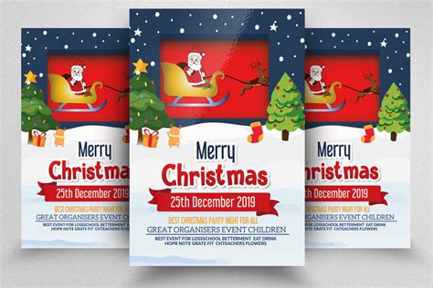 Merry Christmas Flyer Template Graphic by Leza Sam · Creative Fabrica