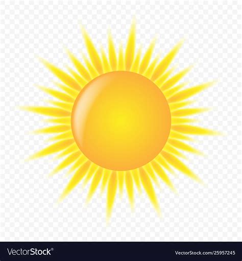 3d cute sun icon Royalty Free Vector Image - VectorStock