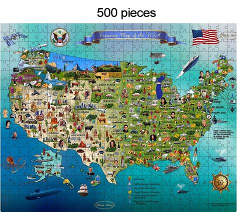 Usa Map Jigsaw Puzzle Educational Game for Children and Adult, Board Game Us Map World Map ...