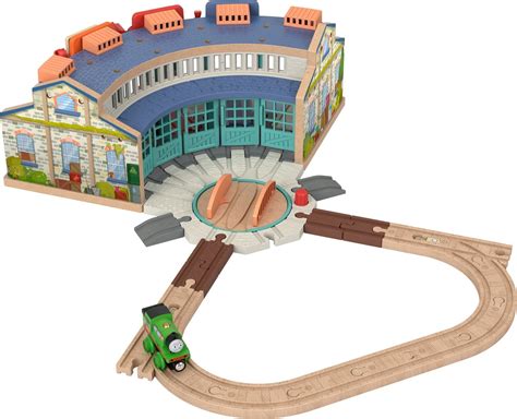 Thomas & Friends Wooden Railway Tidmouth Sheds Starter Train Set Made from sustainably sourced ...