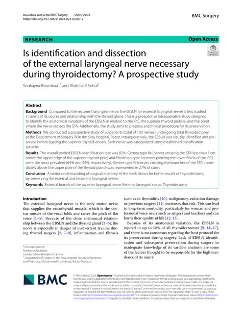 (PDF) Is identification and dissection of the external laryngeal nerve necessary during ...