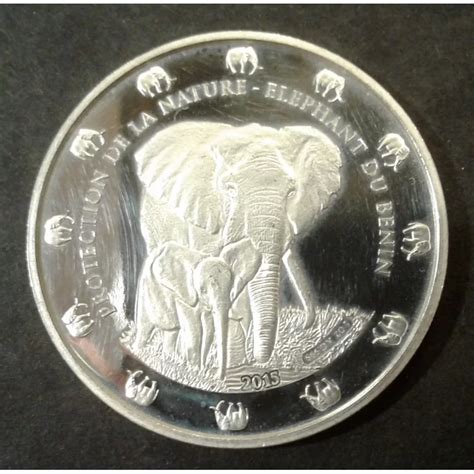 2015 1 Oz Benin Wildlife Elephant Silver Bullion Coin