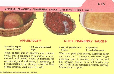 Applesauce – Quick Cranberry Sauce – Cranberry Relish I and II ...