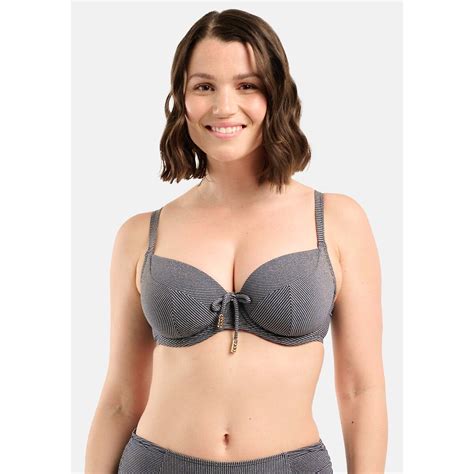 Glow it up recycled bikini top, navy, Miss Sans Complexe | La Redoute