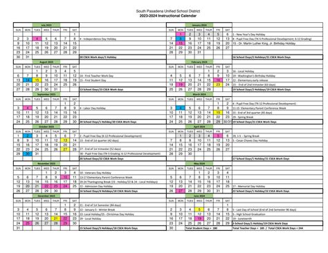 Important Dates – Important Dates – Arroyo Vista Elementary School