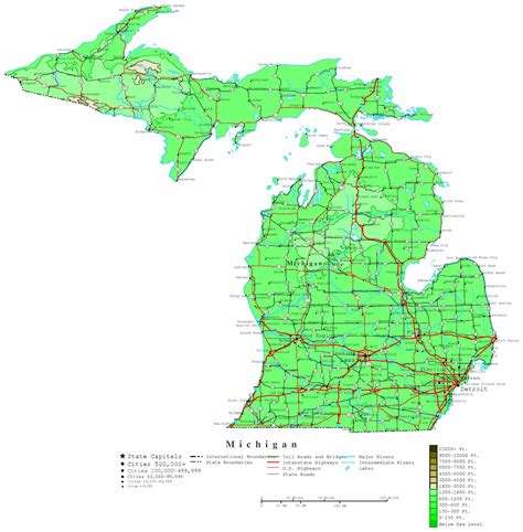Michigan Contour Map