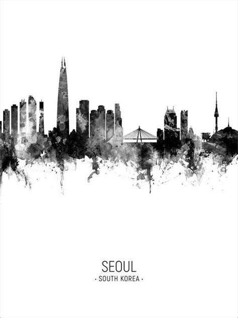 Seoul Skyline Seoul South Korea Cityscape Art Print Poster - Etsy