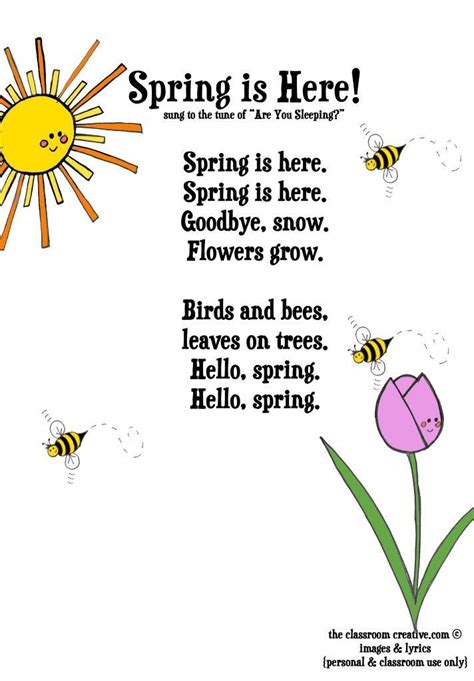 FREEBIE: Spring song for kids. How cute would this be for a morning meeting or spring ...