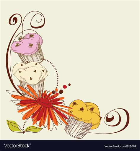 Cupcakes background Royalty Free Vector Image - VectorStock