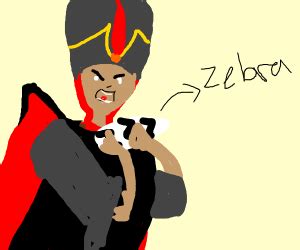 Grand Vizier Jafar eating a zebra - Drawception