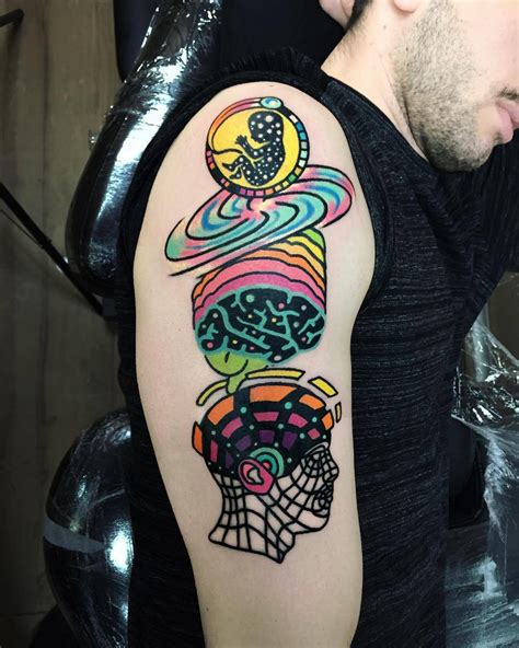 Raro82's acid colors psychedelic tattoos | iNKPPL