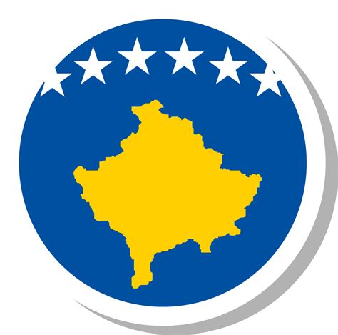 Kosovo flag circle shape, flag icon. 16707570 PNG