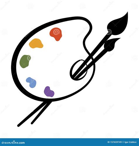 Art Palette with Paints. Stylized Palette. Logo Palette with Paints ...