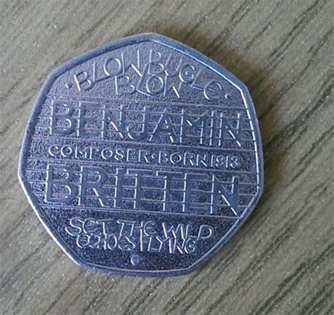 2013 Benjamin Britten 50p | Coins, British coins, 50p coin