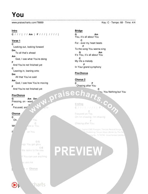 You Chords PDF () - PraiseCharts