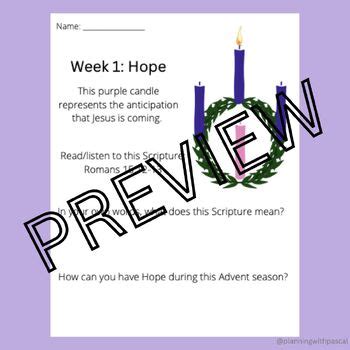 Weekly Advent Scripture and Reflections by Planning with Pascal | TpT