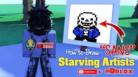 How to draw Sans in Starving Artists Roblox (Step by Step) - YouTube