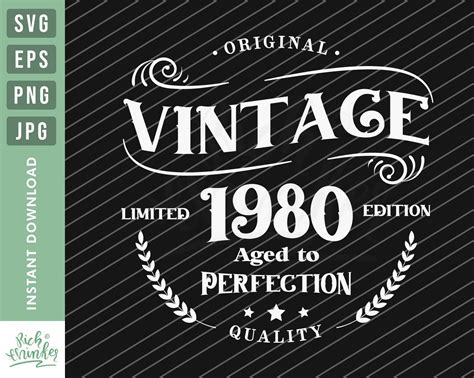 40th Birthday Svg Vintage 1980 Svg Aged to Perfection | Etsy | Aged to perfection, Svg, 60th ...