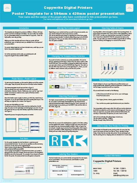 A2 Poster Presentation Template | Page Layout | Typefaces