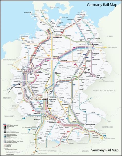 Germany Rail Map - Maps, Books & Travel Guides