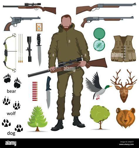 hunter with shotgun in his hand, hunter logo, sport, various sports ...