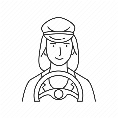 Woman Bus Driver Drawing