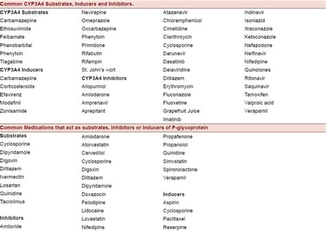 Examples Of Enzyme Inducers And Inhibitors