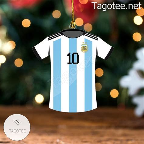 Argentina Team Jersey - Lionel Messi Xmas Ornament - Tagotee