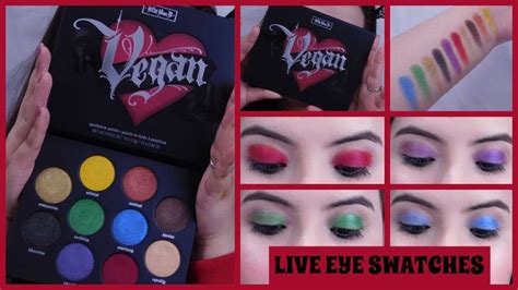 NEW KVD VEGAN LOVE PALETTE - EYE SWATCHES - KAT VON D VEGAN LOVE EYESHADOW PALETTE 2019 - YouTube