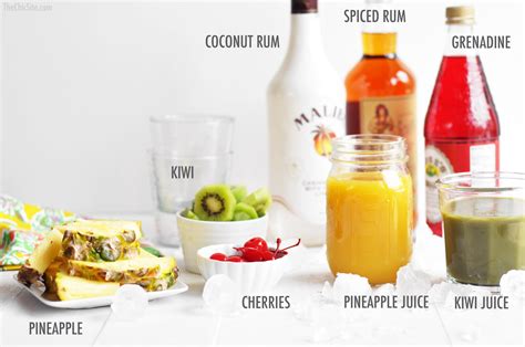 ingredients for kiwi mai tai - Rachel Hollis