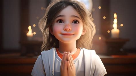 Premium Photo | Cartoon face with hands clasped in prayer