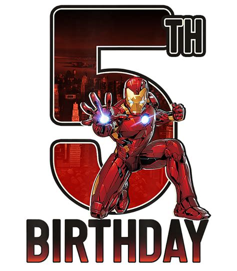 Marvel Iron Man 5th Birthday Action Pose Graphic Sticker by Arya Gaia ...