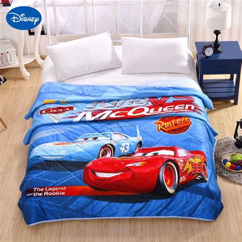 Blue Disney Cartoon McQueen Cars Printing Summer Quilts Comforter Boy's Bed Bedspread Single ...