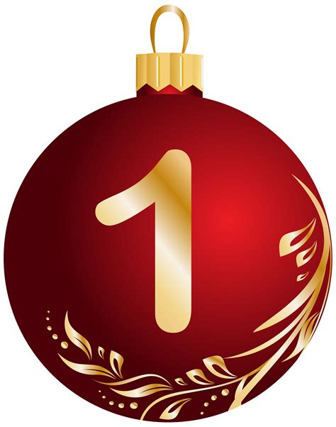 Christmas Ball Number One Transparent PNG Clip Art Image | Gallery Yopriceville - High-Quality ...