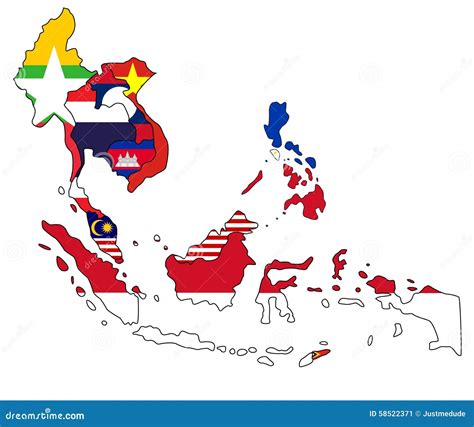 Southeast Asia Map Stock Illustration - Image: 58522371