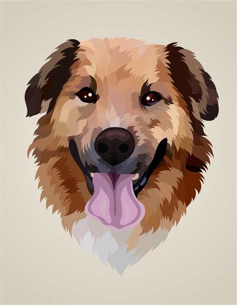 illustration vector realistic dog head 4725227 Vector Art at Vecteezy