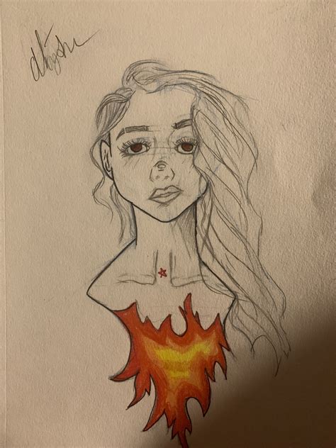 Fire girl drawing | Fire girl drawing, Girl drawing, Love art